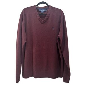 US Polo ASSN V Neck Long Sleeves Pony Logo Classic Sweater XL Maroon